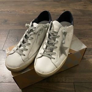 Golden Goose Superstar Sneakers- Blue & White